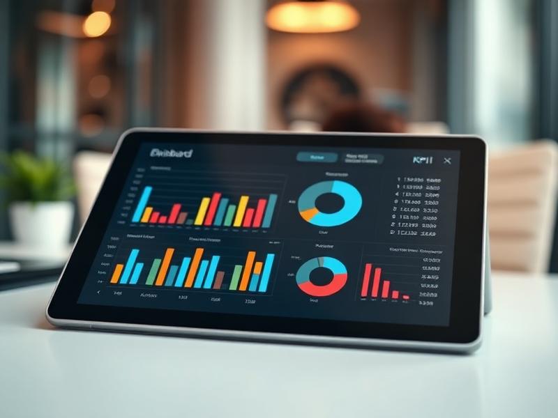 Dashboard KPI financier sur tablette
